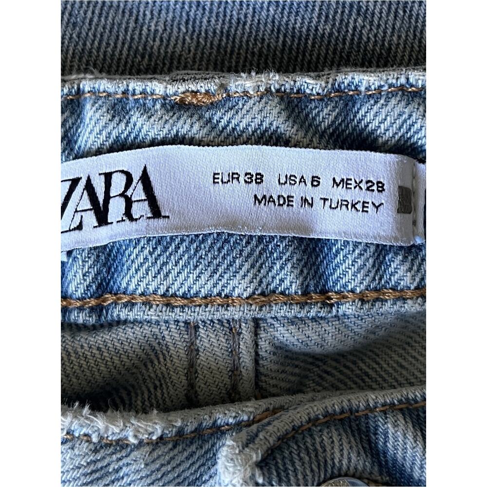 Zara light wash high waist straight leg ankle crop jeans size 6 - Picture 7 of 8